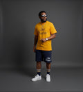 Navy Blue & Gold Novel Grandeur Shorts & T-Shirt Set