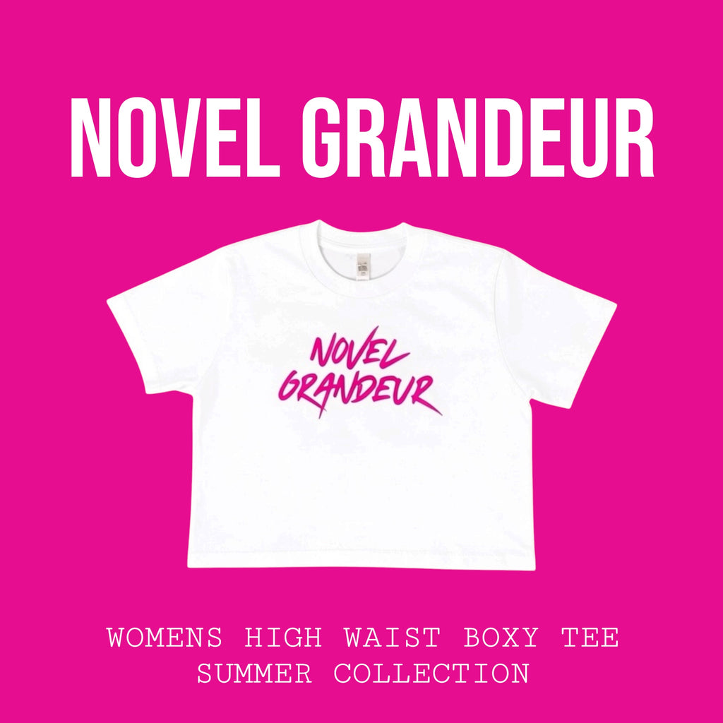 White & Pink High Waist Boxy Tee