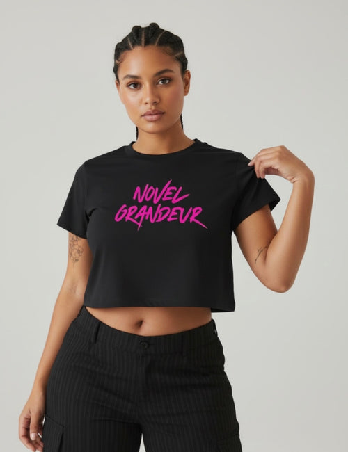 Black & Pink High Waist Boxy Tee