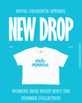 White & Tiffany Blue High Waist Boxy Tee