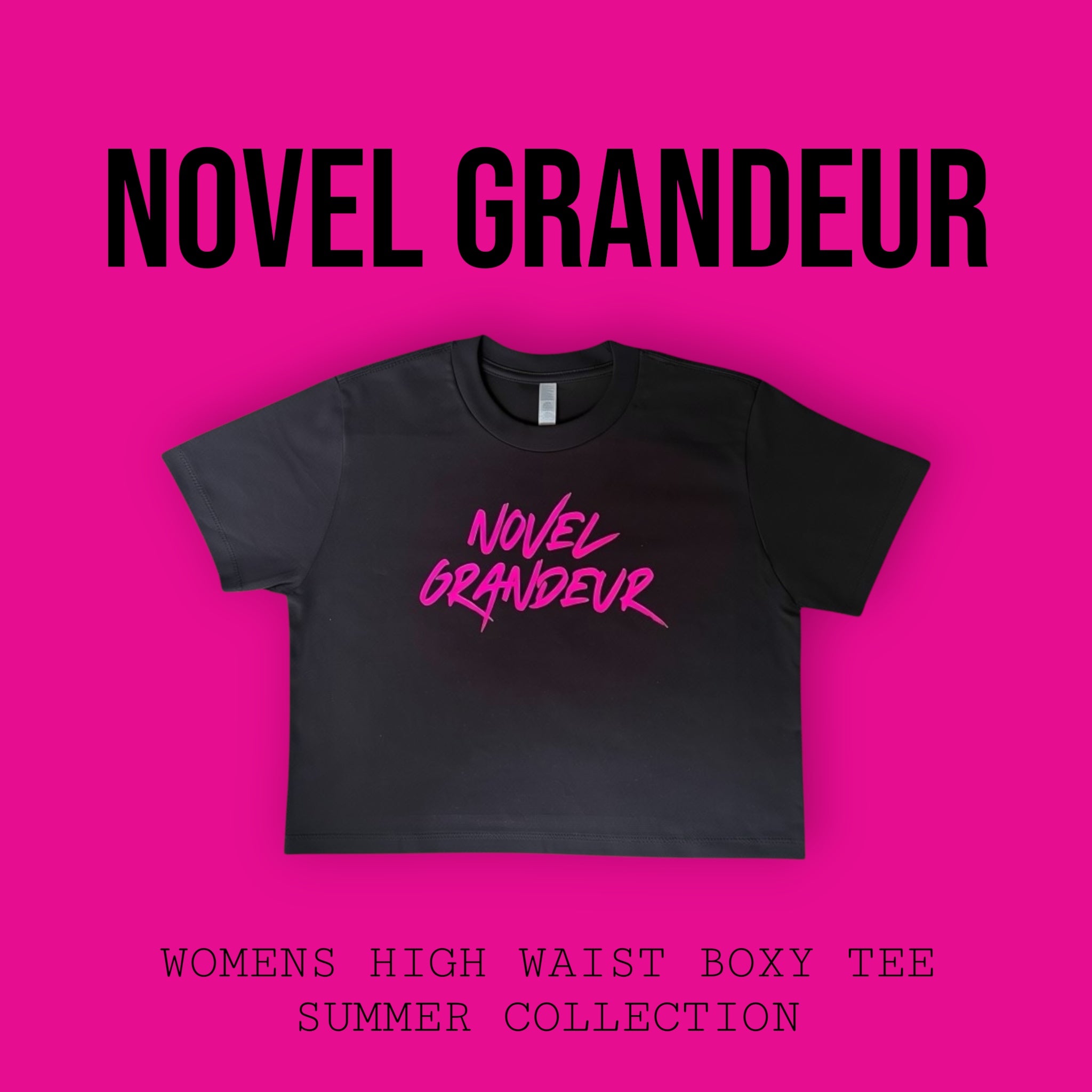 Black & Pink High Waist Boxy Tee