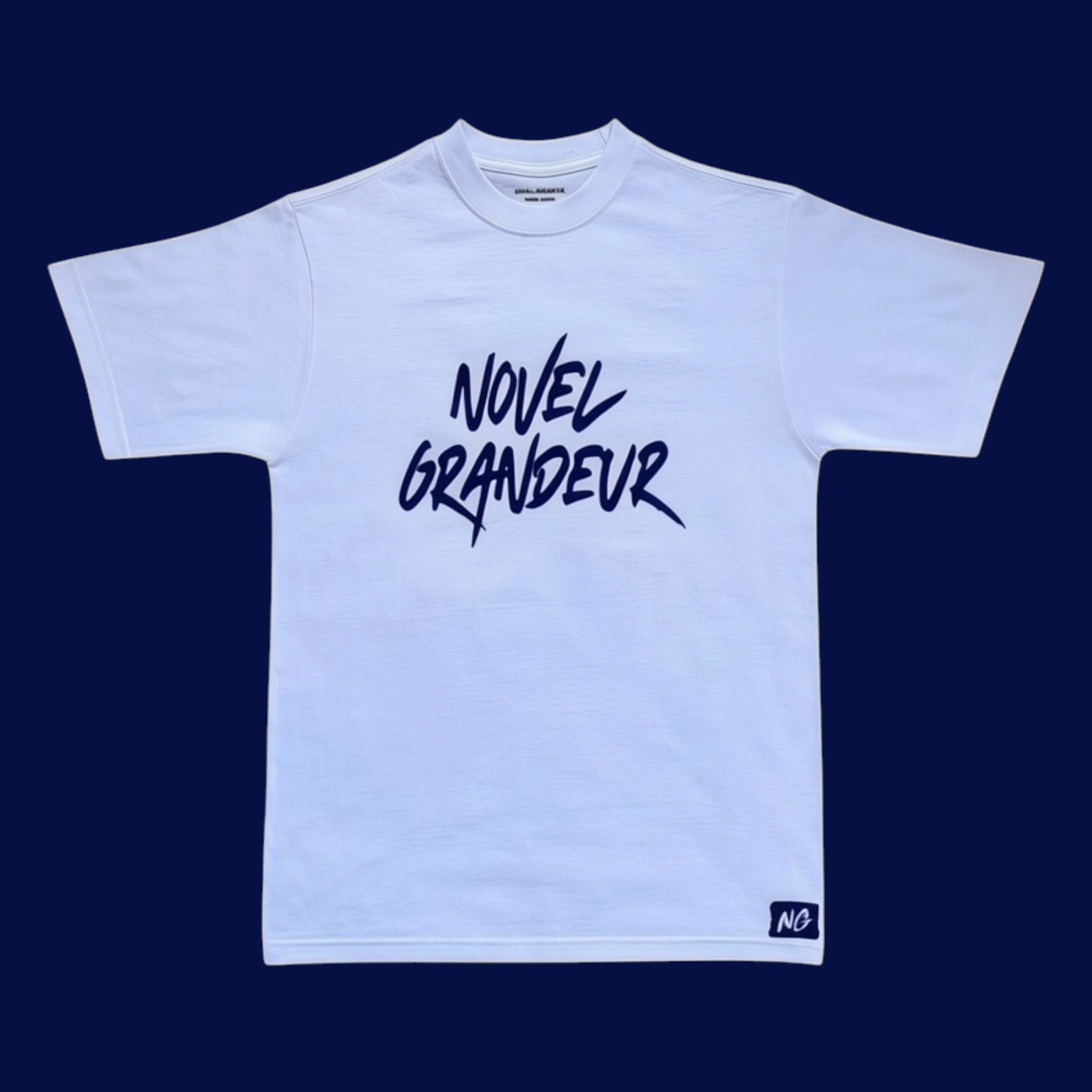 White & Navy Summer Vybez Tee