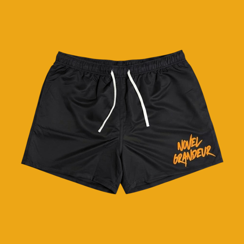 Black & Gold “Summer Vibes” Nylon Shorts & T Shirt Set
