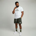 Sea Green & White “Summer Vibes” Boardshorts w/ White & Sea Green “Summer Vibes” Tee