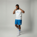 Marina Blue & White “Summer Vibes” Boardshorts w/ White & Marina Blue “Summer Vibes” Tee